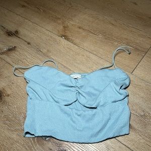 Urban outfitters blue cropped tank top with a key hole in the front